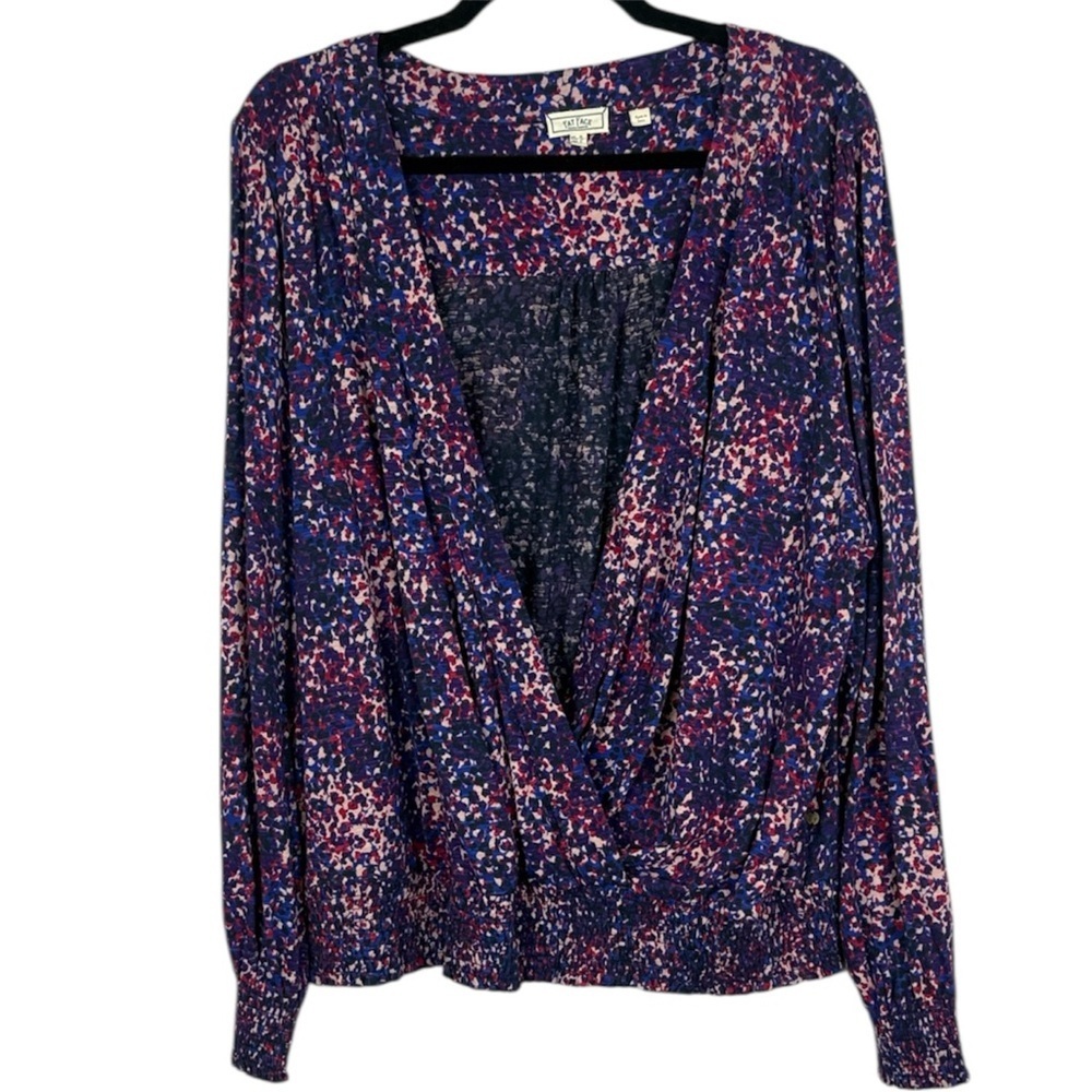 Fat Face Cotton Modal Blend Remi Layered Spot Wrap Top with V-Neck Size 14